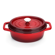 oval soup pot cast iron enamel red casserole pot